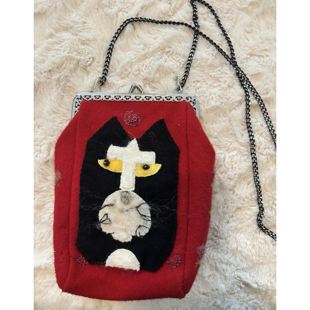 Sassy Cats Felt Cat Purse Purr-Fect Craft Projects Sheila Haynes Hand Made